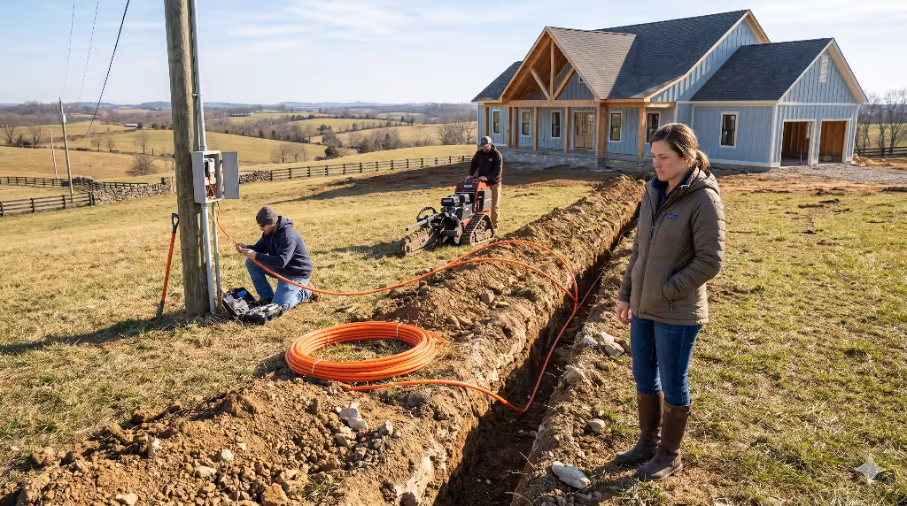 Jennifer looking at extending fiber to her custom home.